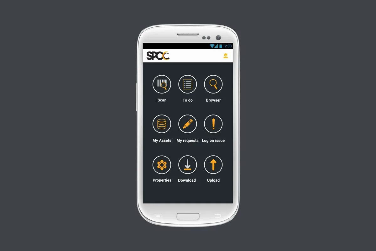 Aplikacja SPOC na telefonie z Androidem: kafelki skrótów do funkcji ServiceNow